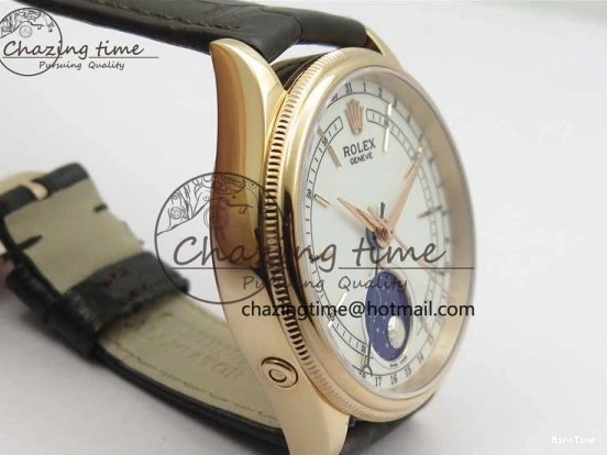 MiroTime 0320 Cellini 50535 Moonphase RG GMF Best Edition White Dial on Brown Leather Strap A Lightweight 2634